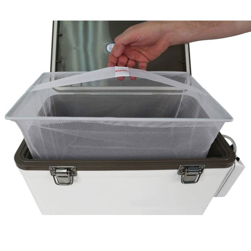 Engel 19qt Live Bait Cooler Box with 2nd Gen 2-Speed Aerator Pump - Portable Fishing Station & Minnow Bucket for Shrimp & Other Live Fish with Aerator - ENGLBC19-N-G in White - Image 5